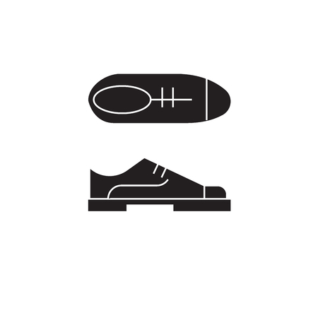 Oxford shoes black vector concept icon. Oxford shoes flat illustration, sign, symbolのイラスト素材