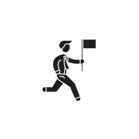 Personal achievement black vector concept icon. Personal achievement flat illustration, sign, symbolのイラスト素材