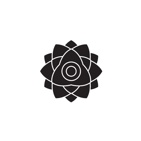 Peony flower black vector concept icon. Peony flower flat illustration, sign, symbolのイラスト素材