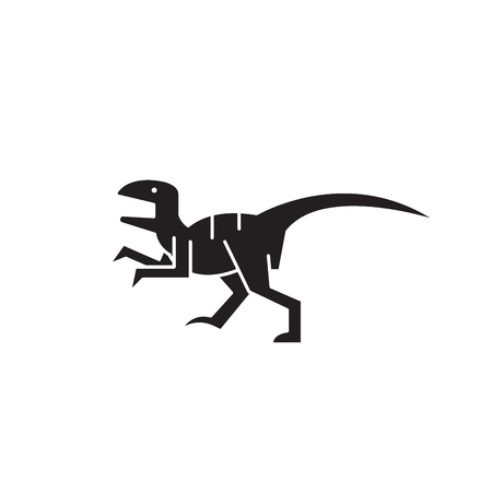 Raptor black vector concept icon. Raptor flat illustration, sign, symbolのイラスト素材
