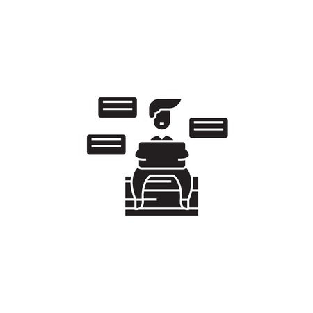 Productivity black vector concept icon. Productivity flat illustration, sign, symbolのイラスト素材
