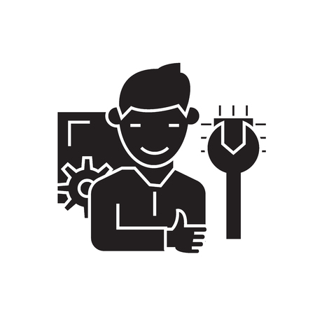 Professional service black vector concept icon. Professional service flat illustration, sign, symbolのイラスト素材