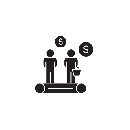 Retargeting black vector concept icon. Retargeting flat illustration, sign, symbolのイラスト素材