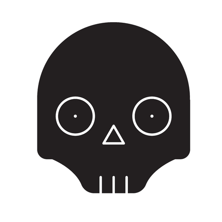 Scull emoji black vector concept icon. Scull emoji flat illustration, sign, symbolのイラスト素材