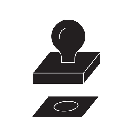Stamp black vector concept icon. Stamp flat illustration, sign, symbolのイラスト素材