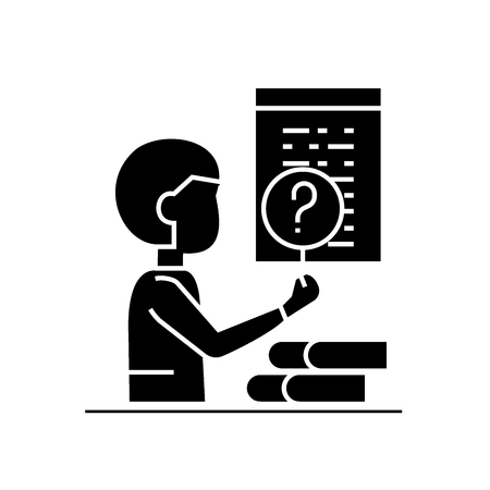 Software testing black vector concept icon. Software testing flat illustration, sign, symbolのイラスト素材