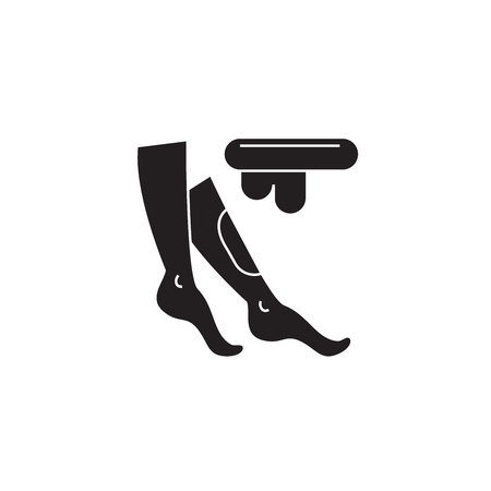Waxing black vector concept icon. Waxing flat illustration, sign, symbolのイラスト素材