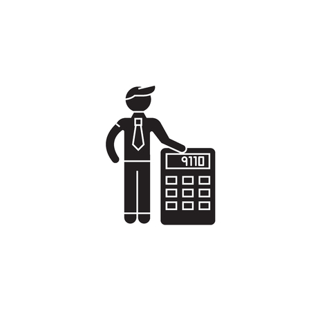 White collar black vector concept icon. White collar flat illustration, sign, symbolのイラスト素材