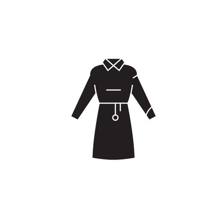 Woman garment black vector concept icon. Woman garment flat illustration, sign, symbolのイラスト素材