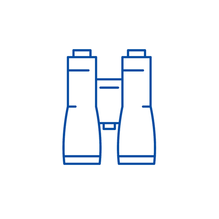 Business binoculars line concept icon. Business binoculars flat  vector website sign, outline symbol, illustration.のイラスト素材