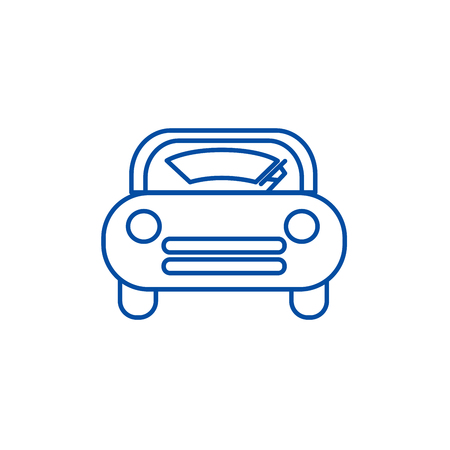 Windshield car line concept icon. Windshield car flat  vector website sign, outline symbol, illustration.のイラスト素材