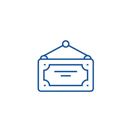 Open label, closed line concept icon. Open label, closed flat  vector website sign, outline symbol, illustration.のイラスト素材