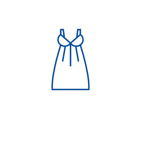 Party dress line concept icon. Party dress flat  vector website sign, outline symbol, illustration.のイラスト素材