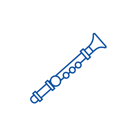 Flute line concept icon. Flute flat  vector website sign, outline symbol, illustration.のイラスト素材