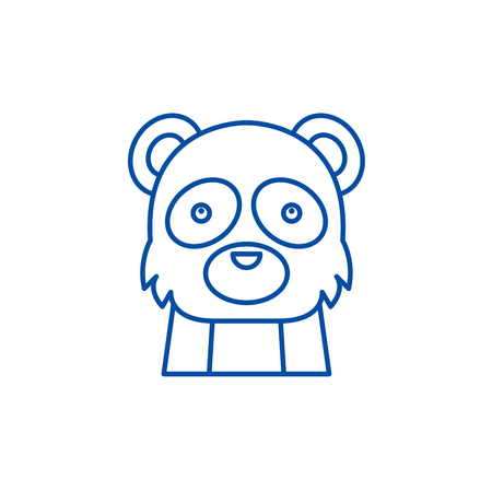 Funny panda line concept icon. Funny panda flat  vector website sign, outline symbol, illustration.のイラスト素材