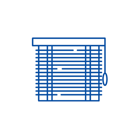 Jalousie line concept icon. Jalousie flat  vector website sign, outline symbol, illustration.のイラスト素材