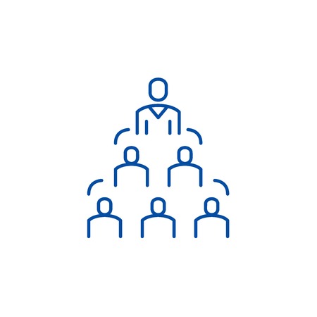 Company structure line concept icon. Company structure flat  vector website sign, outline symbol, illustration.のイラスト素材