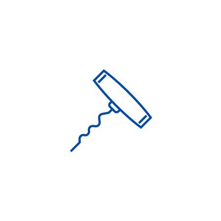 Corkscrew line concept icon. Corkscrew flat  vector website sign, outline symbol, illustration.のイラスト素材