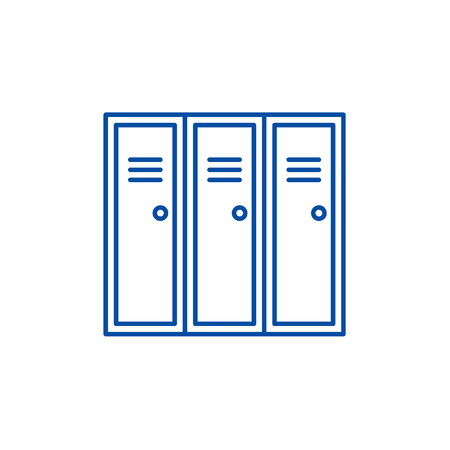 Sports wardrobe line concept icon. Sports wardrobe flat  vector website sign, outline symbol, illustration.のイラスト素材