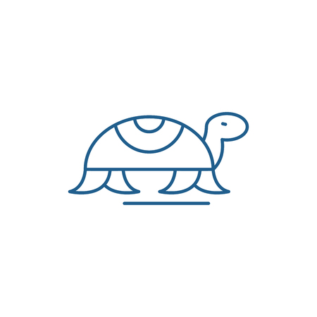Turtle in motion line concept icon. Turtle in motion flat vector ...