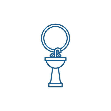 Washbasin line concept icon. Washbasin flat  vector website sign, outline symbol, illustration.のイラスト素材