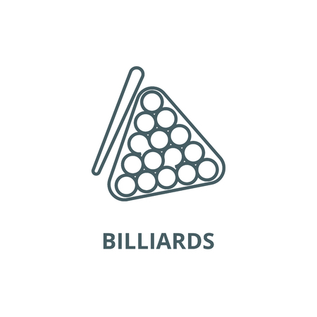 Billiards line icon, vector. Billiards outline sign, concept symbol, illustrationのイラスト素材