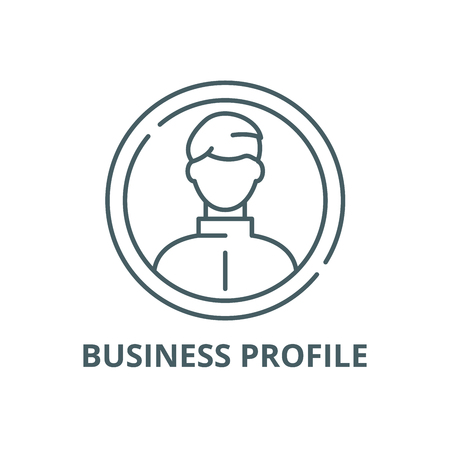 Business profile line icon, vector. Business profile outline sign, concept symbol, illustrationのイラスト素材