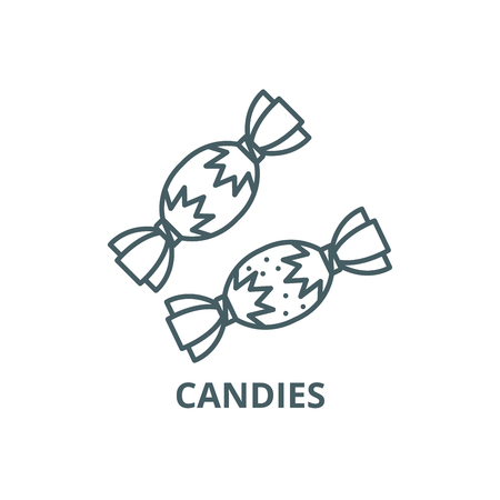 Candies line icon, vector. Candies outline sign, concept symbol, illustrationのイラスト素材