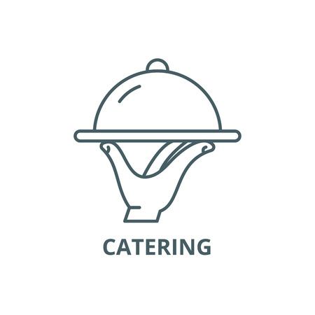 Catering line icon, vector. Catering outline sign, concept symbol, illustrationのイラスト素材
