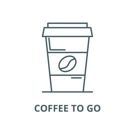 Coffee to go line icon, vector. Coffee to go outline sign, concept symbol, illustrationのイラスト素材