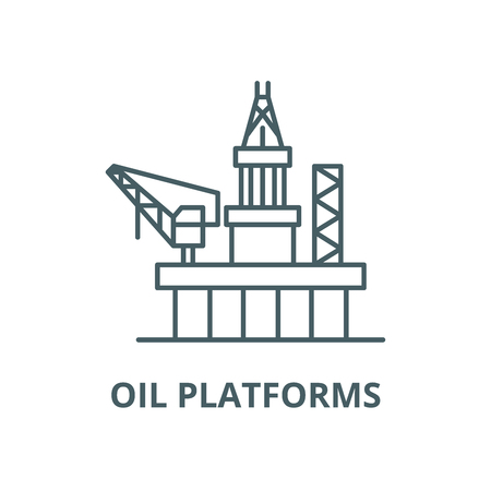 Oil platforms vector line icon, outline concept, linear signのイラスト素材
