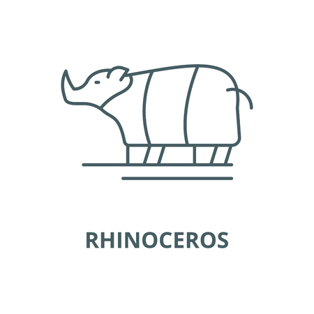 Rhinoceros vector line icon, outline concept, linear signのイラスト素材