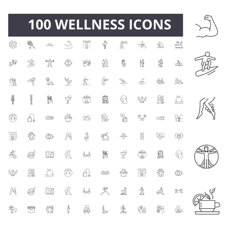 Vector of Wellness line icons, signs, - ID:123723304 - Royalty Free ...