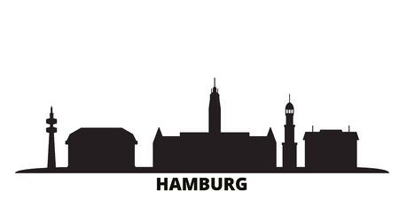 Germany, Hamburg city skyline isolated vector illustration. Germany, Hamburg travel cityscape with landmarksの素材 [FY310134558652]