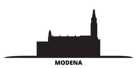 Italy, Modena city skyline isolated vector illustration. Italy, Modena travel cityscape with landmarksのイラスト素材