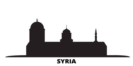 Syria city skyline isolated vector illustration. Syria travel cityscape with landmarksのイラスト素材