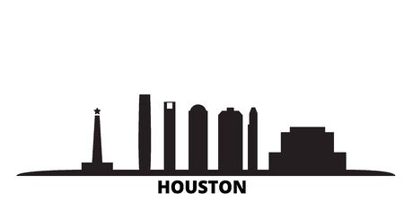 United States, Houston city skyline isolated vector illustration. United States, Houston travel cityscape with landmarksのイラスト素材