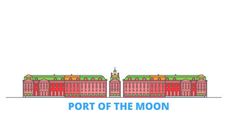 France, Bordeaux City cityscape line vector. Travel flat city landmark, oultine illustration, line world iconsのイラスト素材