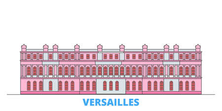 France, Versailles Landmark cityscape line vector. Travel flat city landmark, oultine illustration, line world iconsのイラスト素材