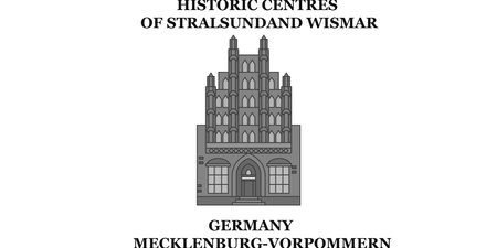 Germany, Stralsundand city skyline isolated vector illustration, iconsのイラスト素材