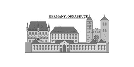 Germany, Osnabruck city skyline isolated vector illustration, iconsのイラスト素材