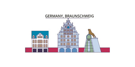 Germany, Braunschweig tourism landmarks, vector city travel illustrationのイラスト素材