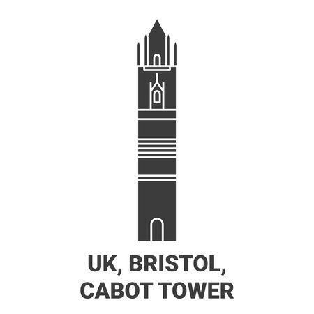 England, Bristol, Cabot Tower travel landmark vector illustrationのイラスト素材