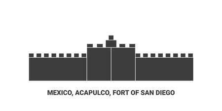 Mexico, Acapulco, Fort Of San Diego, travel landmark vector illustrationのイラスト素材