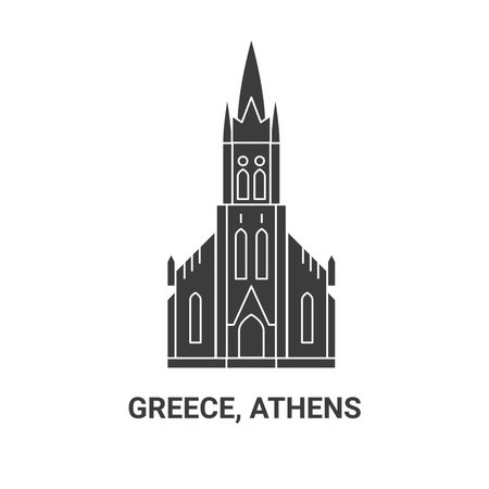 Greece, Athens travel landmark vector illustrationのイラスト素材