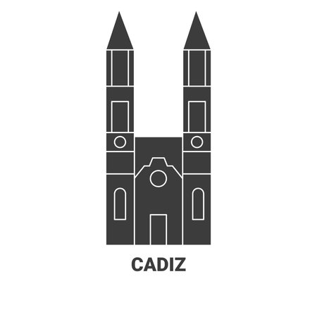 Spain, Cadiz travel landmark vector illustrationのイラスト素材