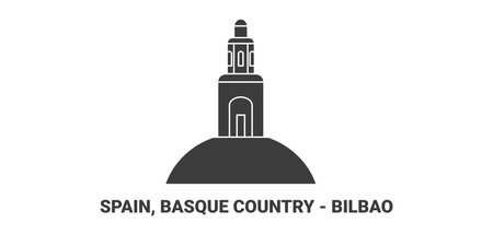 Spain, Basque Country Bilbao travel landmark vector illustrationのイラスト素材
