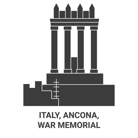 Italy, Ancona, War Memorial travel landmark vector illustrationのイラスト素材