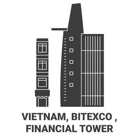 Vietnam, Bitexco , Financial Tower travel landmark vector illustrationのイラスト素材
