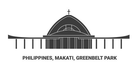 Philippines, Makati, Greenbelt Park, travel landmark vector illustrationのイラスト素材